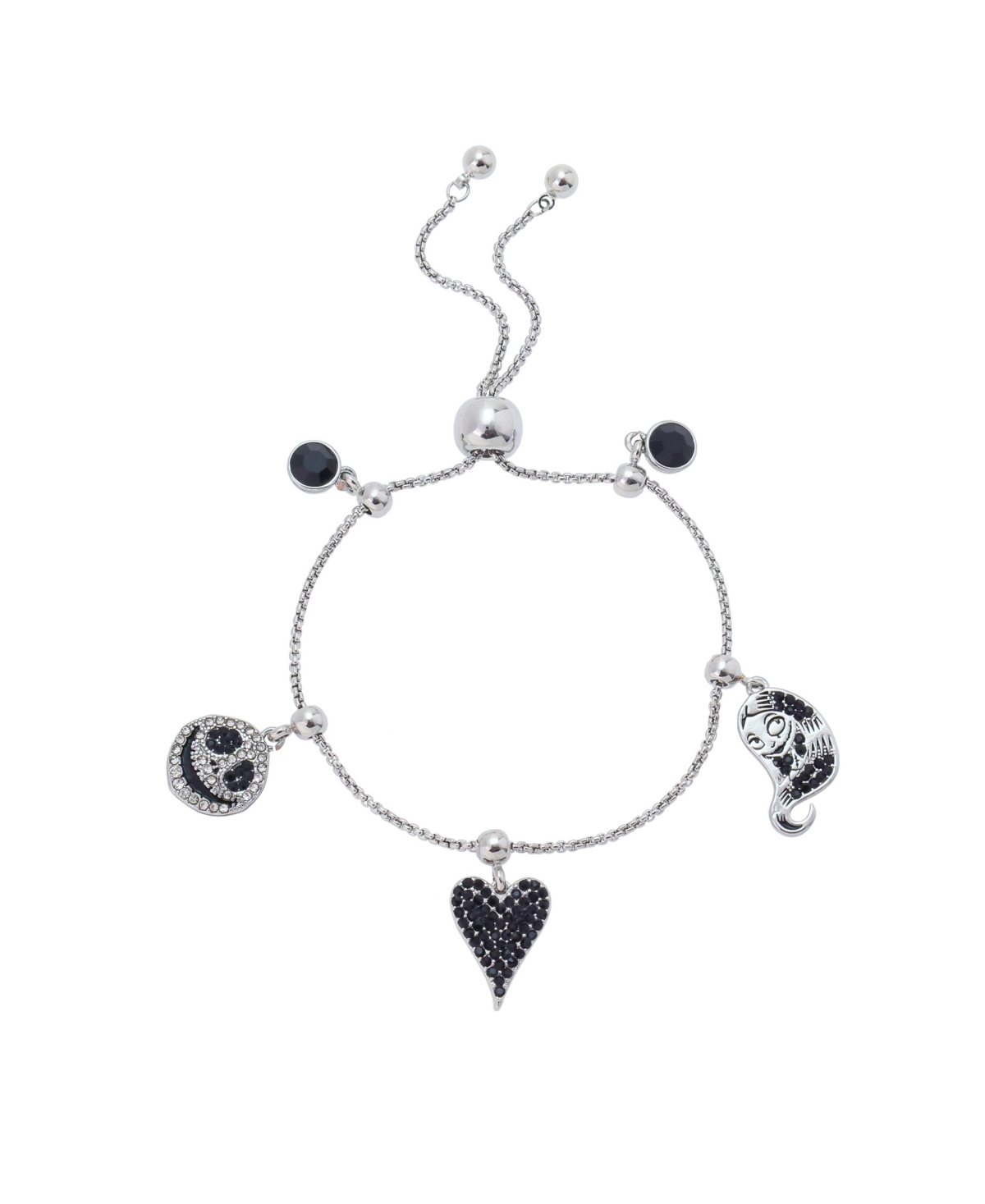 Nightmare Before Christmas Charm Bolo Bracelet - Silver
