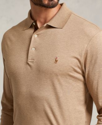 Men's Big & Tall Soft Cotton Long-Sleeve Polo Shirt
