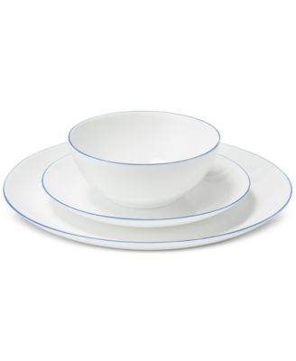 Opal Glass Blue Rim 12 Pc. Dinnerware Set, Service for 4, Exclusively at Macy&#39;s