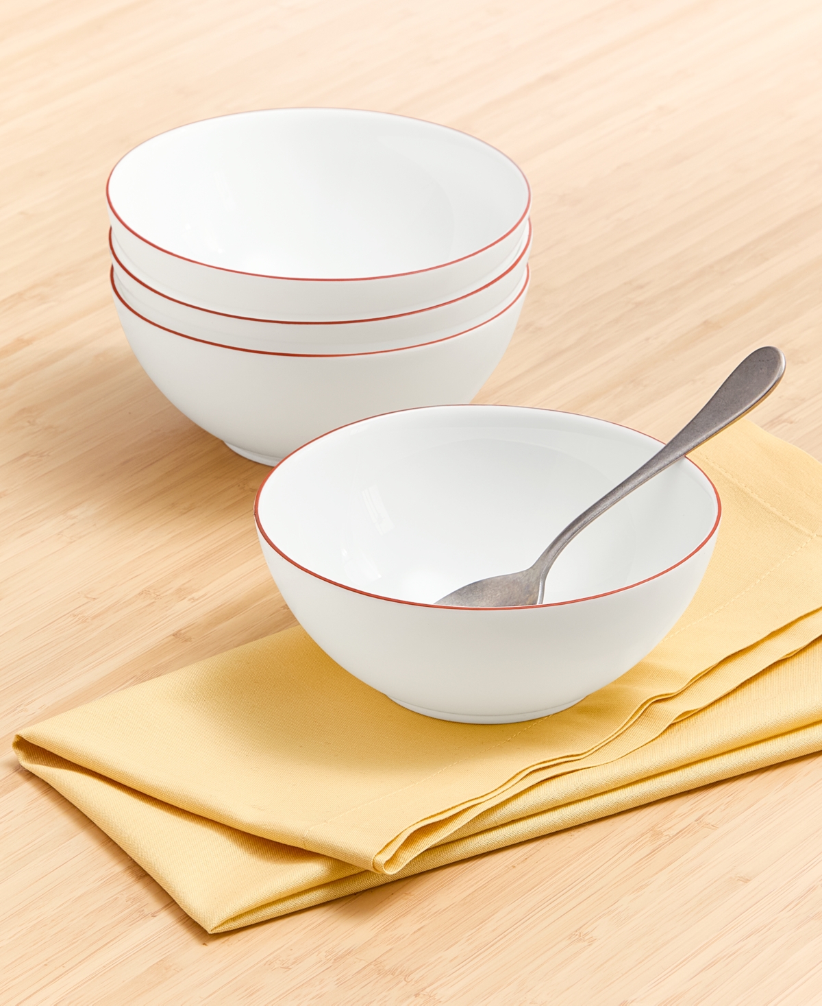 Arch Studio Opal Glass Rust Rim Cereal Bowl, Set of 4, Exclusively at Macy's