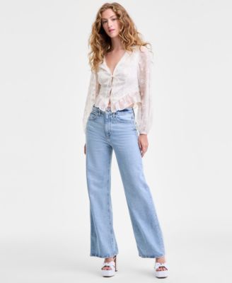 Women's Seiah Embroidered Blouson-Sleeve Top