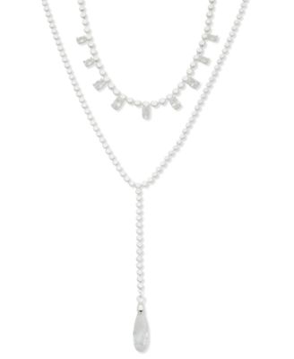 Anne Klein - Crystal Two-Row Lariat Y-Neck Necklace