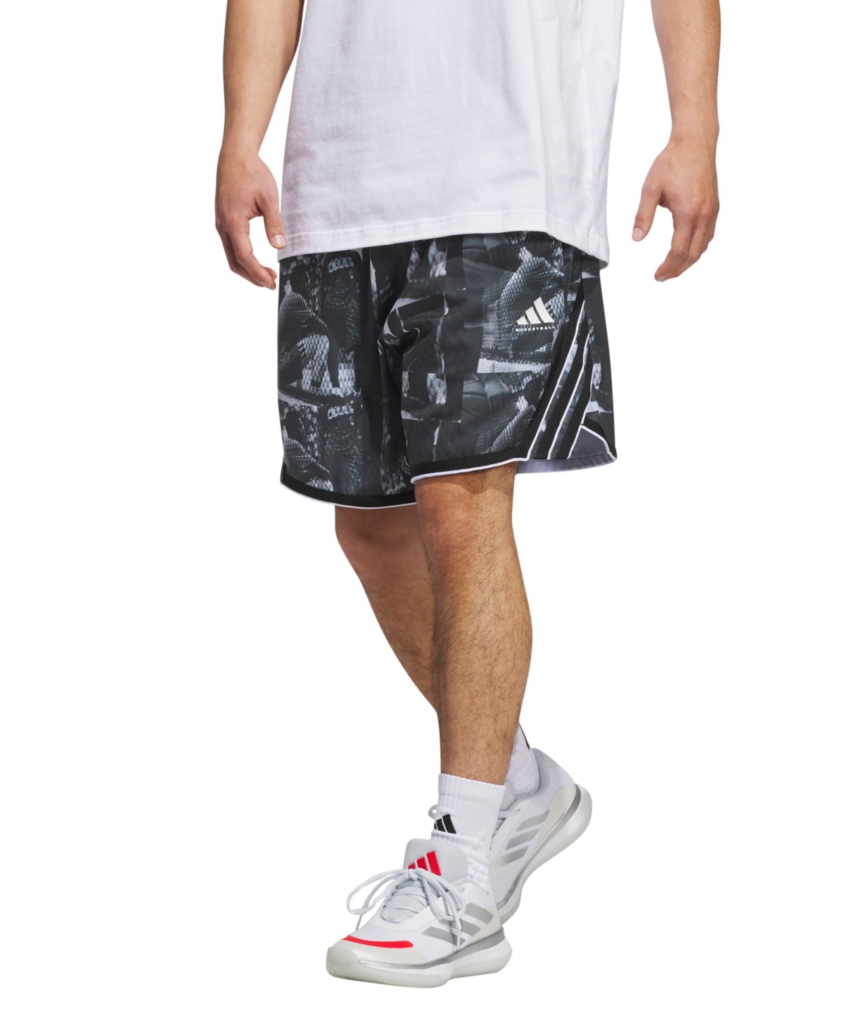 Men's Crazy Lite Allover Printed Basketball Shorts - White, Black