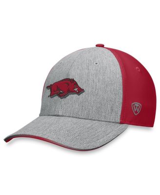 Top of the World - Men's Heather Gray/Cardinal Arkansas Razorbacks Merge Flex Hat