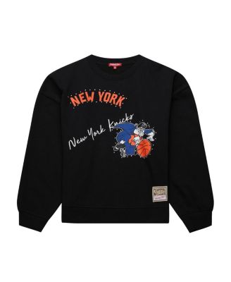 Women's Black New York Knicks Hardwood Classics Home Team Pullover Sweatshirt