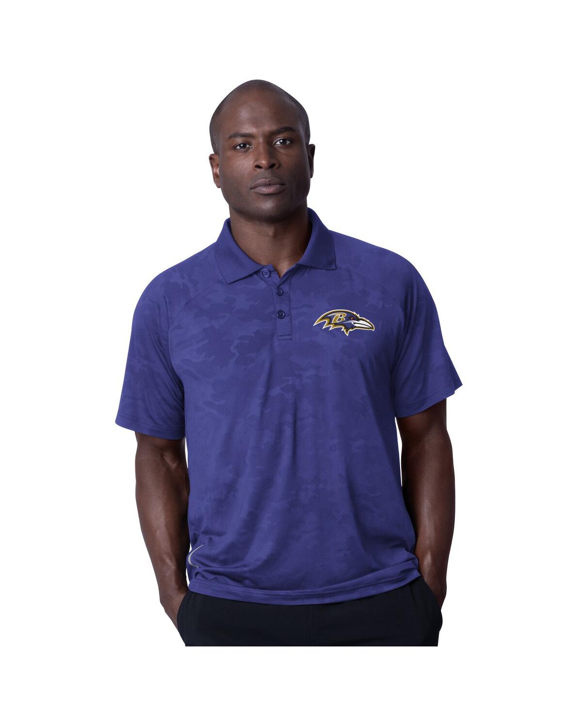 Men's Purple Baltimore Ravens Baseline Raglan Polo Shirt - Purple
