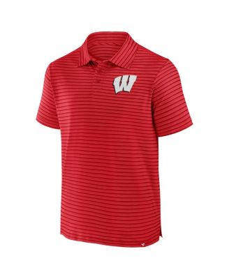 Men's Red Wisconsin Badgers Victory Calls Stripe Polo Shirt
