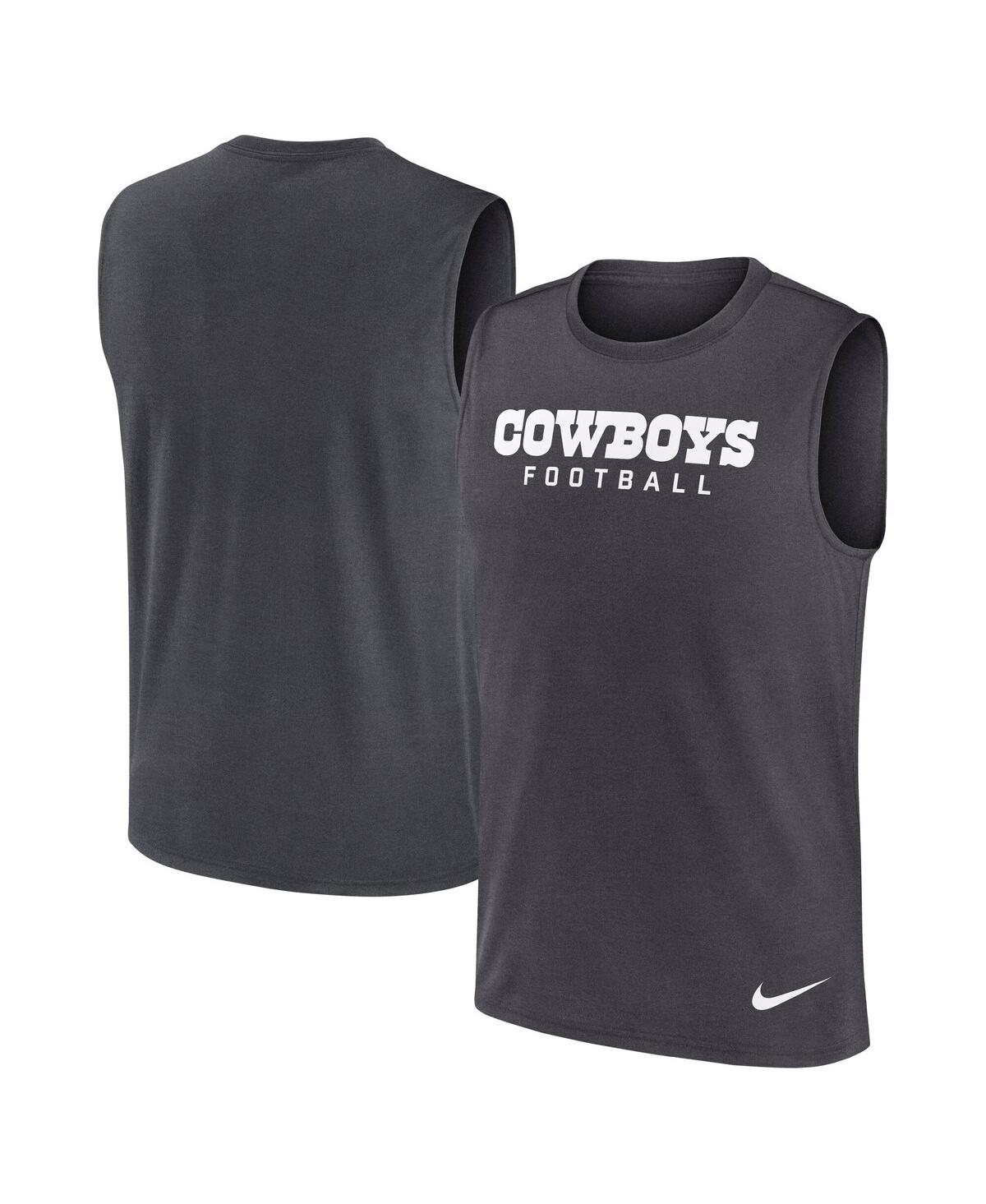 Nike Men's Charcoal Dallas Cowboys Primetime Legend Performance Muscle Tank Top - Charcoal