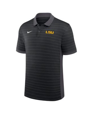 Men's Black LSU Tigers 2025 Early Season Coaches Sideline Victory Stripe Performance Polo Shirt