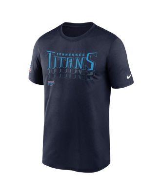 Men's Navy Tennessee Titans Wordmark Block Sideline Legend Performance T-Shirt