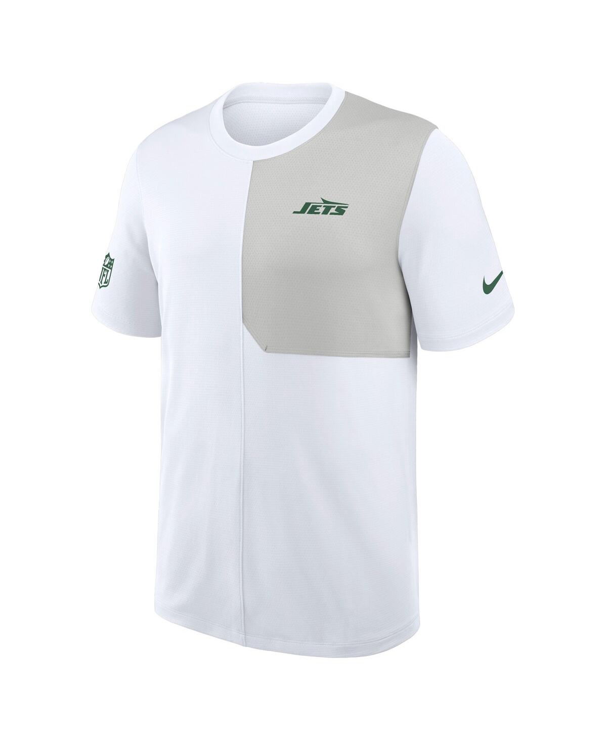 Nike White New York Jets Sideline Uv Performance Coach Shirt In White