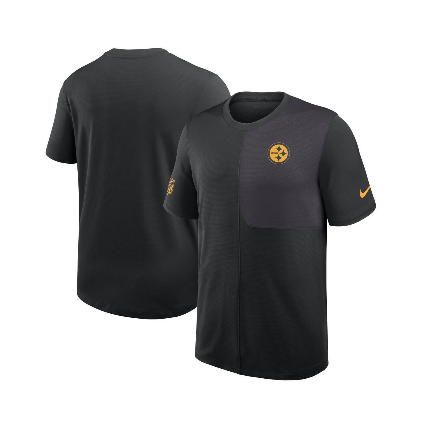 Мужская рубашка Nike Black Pittsburgh Steelers Sideline UV Performance Coach — фото 1