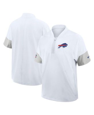 Nike - Men's White Buffalo Bills Sideline Short Sleeve Quarter-Zip Performance Coach Jacket