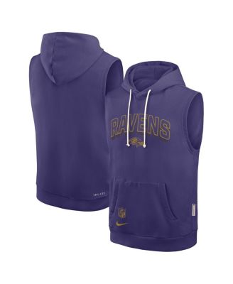 Nike - Men's Purple Baltimore Ravens Sideline Performance Sleeveless Pullover Hoodie