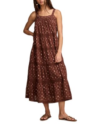 Lucky Brand - Women's Cotton Market Day Floral Tiered Dress