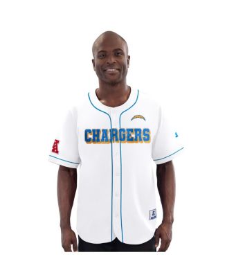Starter - Men's&nbsp;White Los Angeles Chargers Relay Full-Button Baseball Jersey
