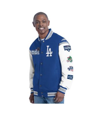 G-III Sports by Carl Banks - Men's Royal Los Angeles Dodgers Recruit Commemorative Full-Snap Varsity Jacket