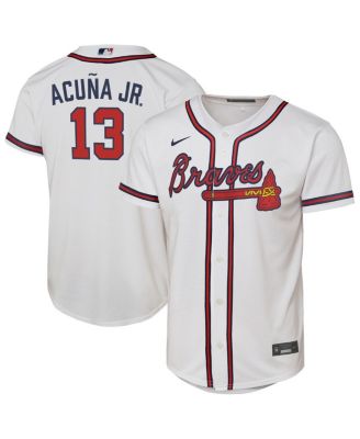 Nike - Big Boys and Girls Ronald Acuna Jr. White Atlanta Braves Home Replica Player Jersey