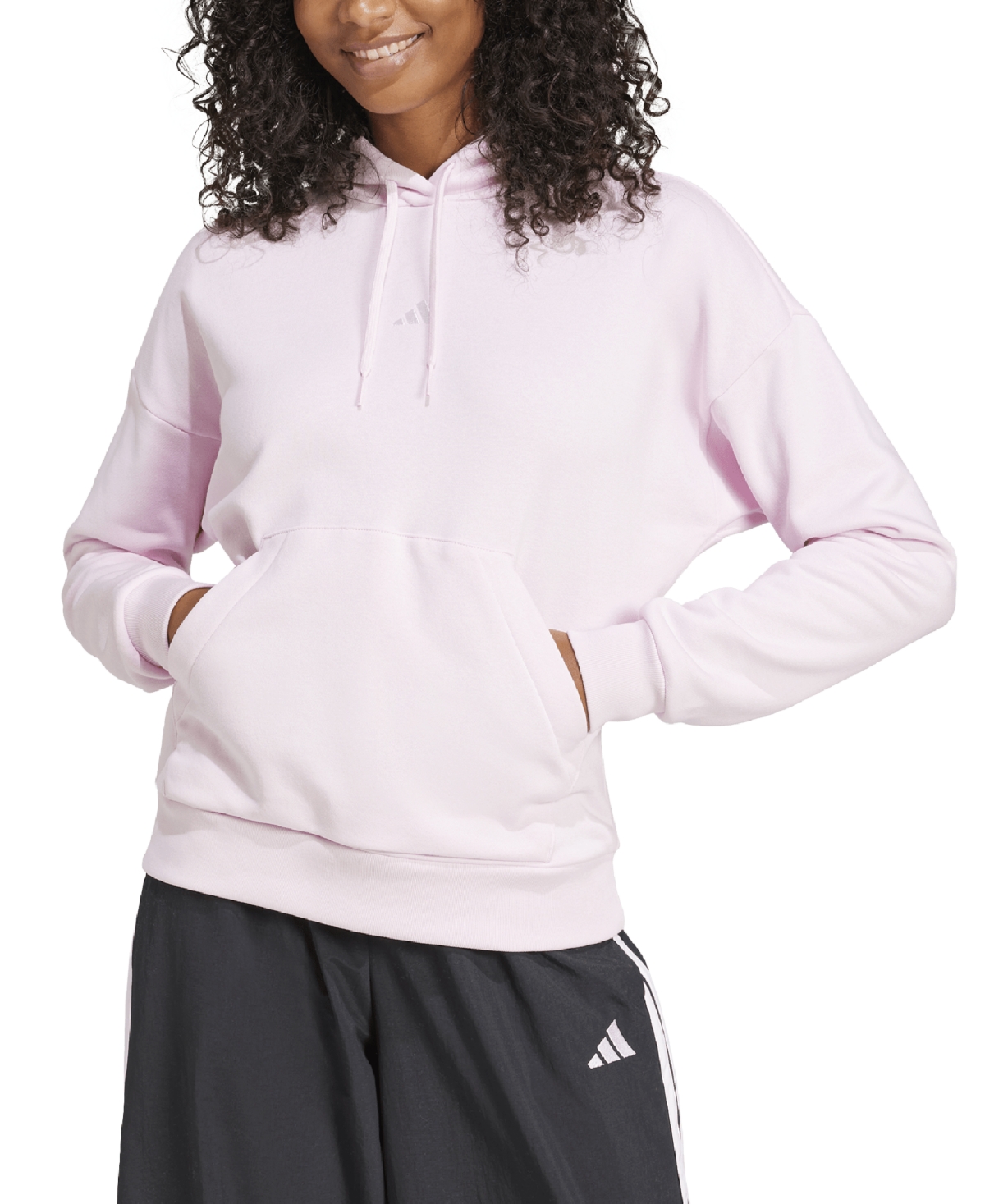adidas Women's Essentials Long-Sleeve Logo Hoodie - Clear Pink/white