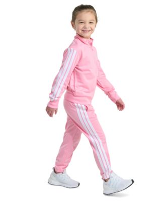 Toddler & Little Girls Tricot Long-Sleeve Essential 3-Stripe Tricot Track Jacket & Pants, 2 Piece Set 