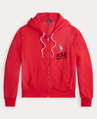 Women's Big Pony Lightweight Fleece Zip Hoodie Sweatshirt