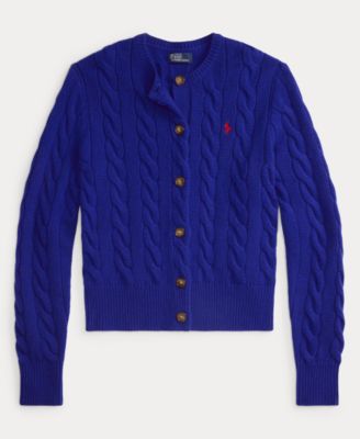 Women's Cable-Knit Wool-Cashmere Cardigan Sweater