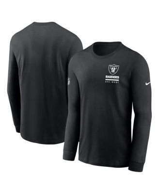 Nike - Men's Black Las Vegas Raiders Sideline Performance Long Sleeve T-Shirt