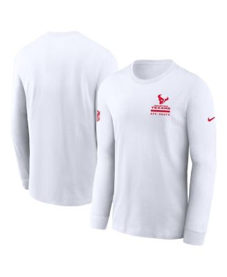 Nike - Men's White Houston Texans Sideline Performance Long Sleeve T-Shirt