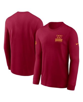 Nike - Men's Burgundy Washington Commanders Sideline Performance Long Sleeve T-Shirt