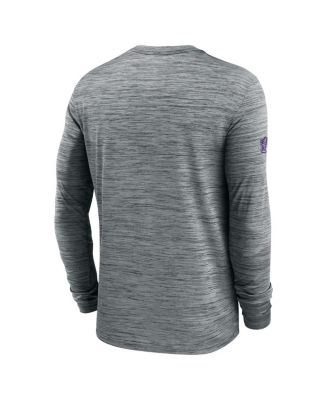 Men's Gray Minnesota Vikings Sideline Velocity Performance Long Sleeve T-Shirt