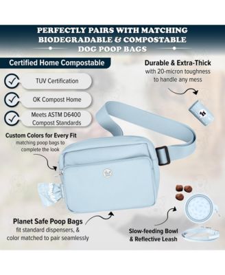Walk Star Kit: 3-in-1 Dog Walk Bag, Bowl, & Leash plus Matching 270 Refill Dog Poop Bags