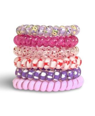 Hair Tie Set Purple Prints