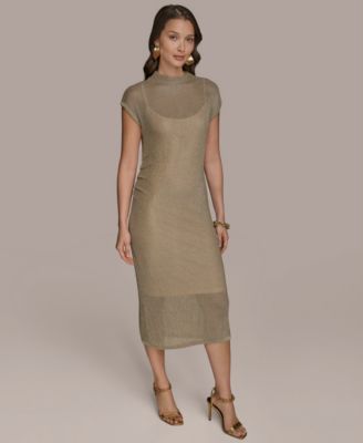 Donna Karan New York - Women's Mock-Neck Midi Sweater Dress