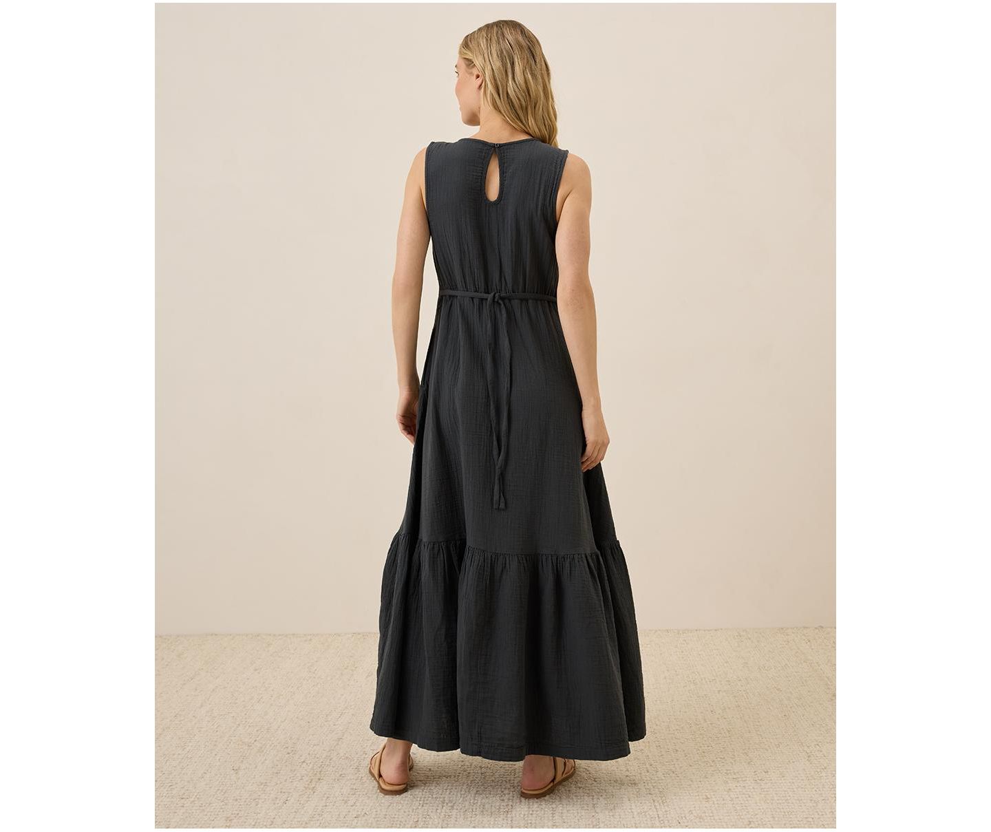 Женское платье Pact Organic Cotton Coastal Double Gauze Beach To Brunch, цвет: Чёрный — фото 2