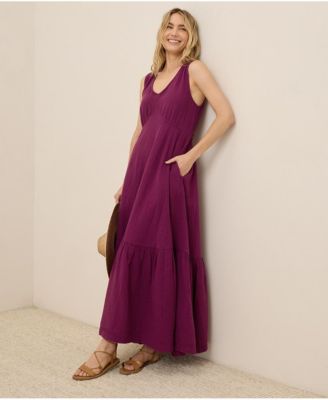 Women's Organic Cotton Coastal Double Gauze Beach To Brunch Dress