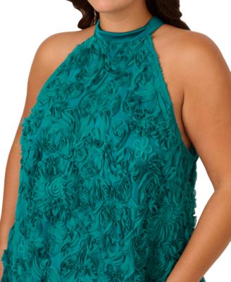 Plus Size Embroidered Short Halter Dress
