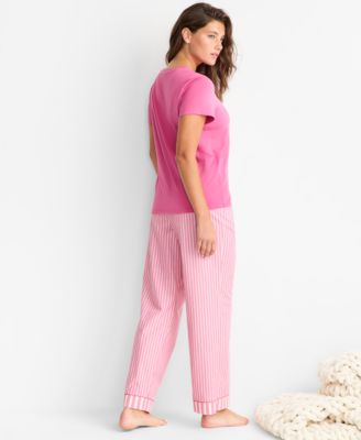 Women's Cotton Blend Short-Sleeve Sleep Tee XS-3X, Macy's Exclusive 