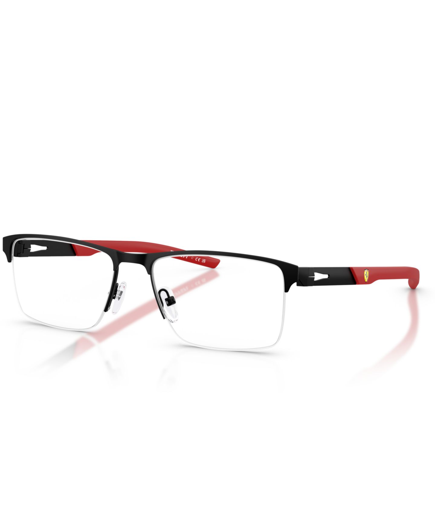 Мужские очки Scuderia Ferrari Man Rectangle Metal FZ7009 Eyeglasses, цвет: Матовый чёрный — фото 1
