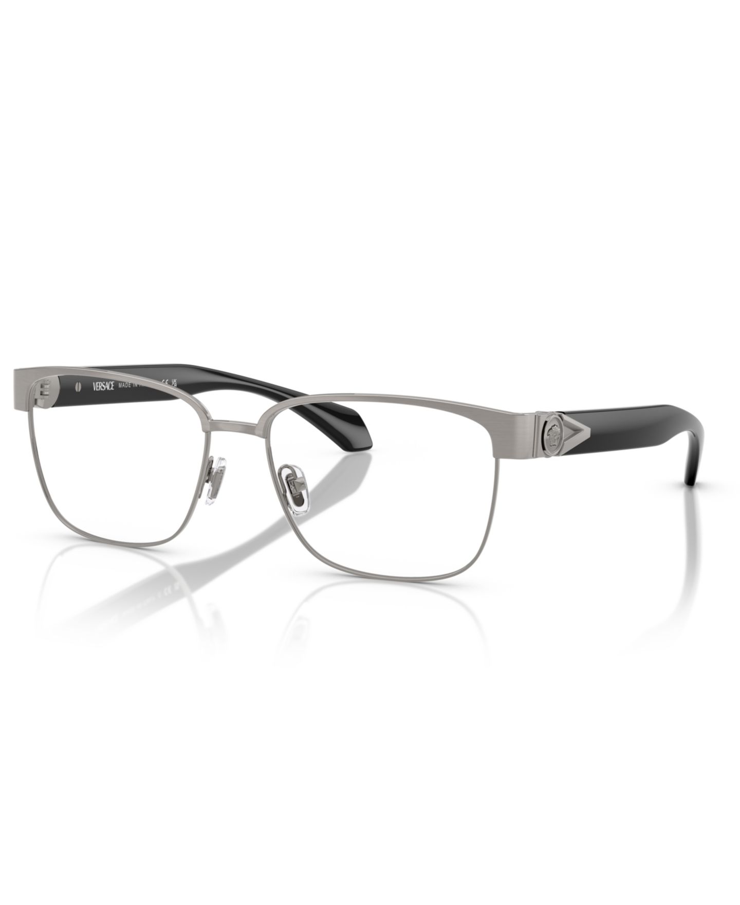 Мужские очки Versace Man Square Metal VE1306 Eyeglasses, цвет: Графитовый металлик — фото 1