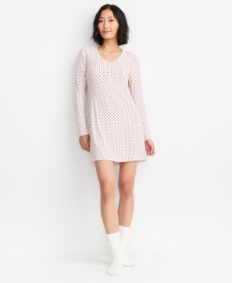 State of Day - Women's Heather Rib-Knit Henley Sleepshirt