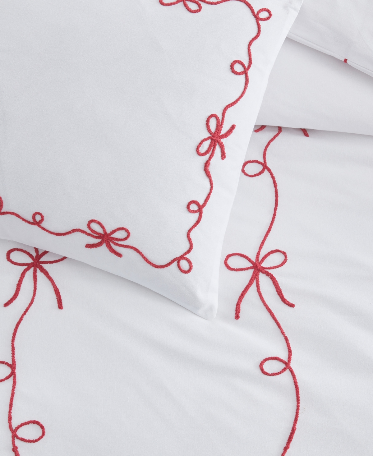 Peri Home Sasha Bows Embroidered 3-pc. Comforter Set, King In White