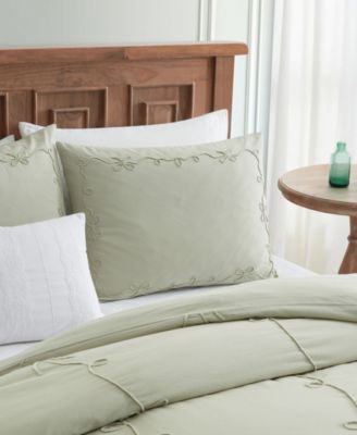 Sasha Bows Embroidered 3-Pc. Duvet Cover Set, Full/Queen