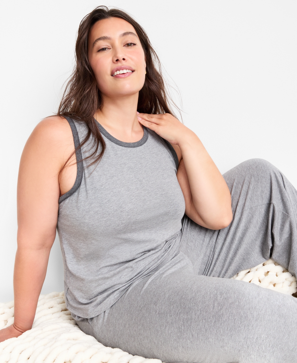 State Of Day Women's Solid Knit Tank Pajama Set, Xs-3x, Macy's Exclusive
