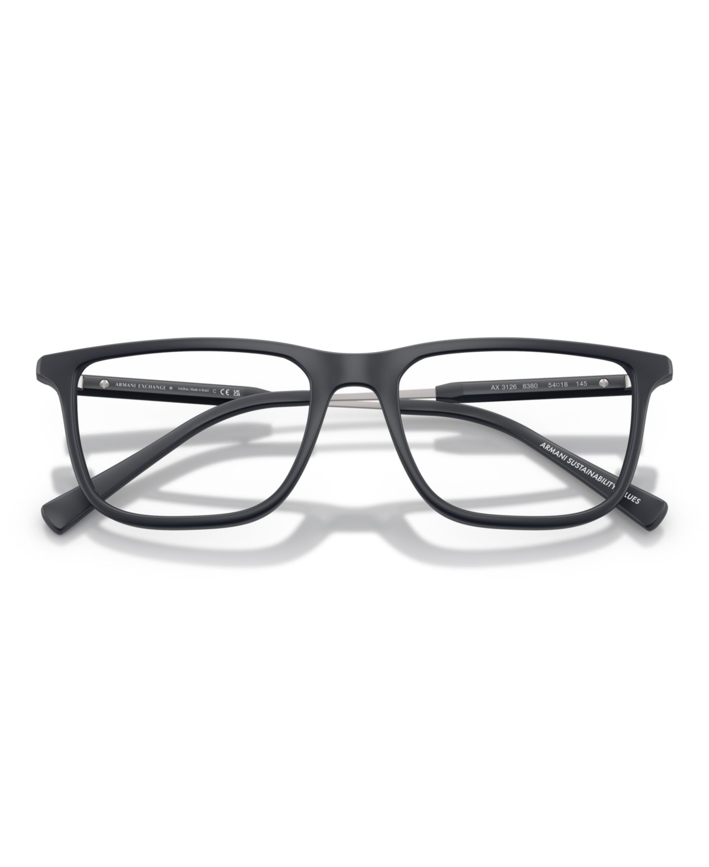 Мужские очки Armani Exchange Man Pillow Plastic AX3126 Eyeglasses, цвет: Матовый синий — фото 3