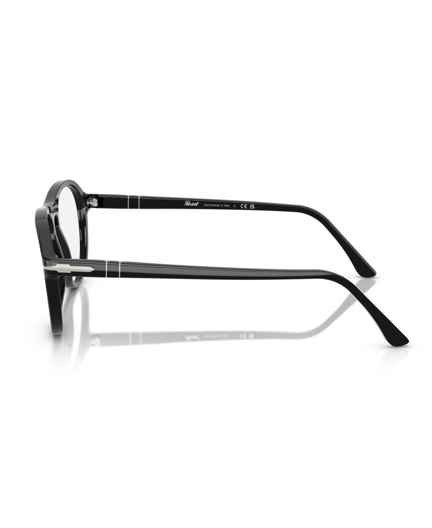 Очки Persol Unisex Pilot/Aviator Plastic PO3371V - Lynn Eyeglasses, цвет: Чёрный — фото 3