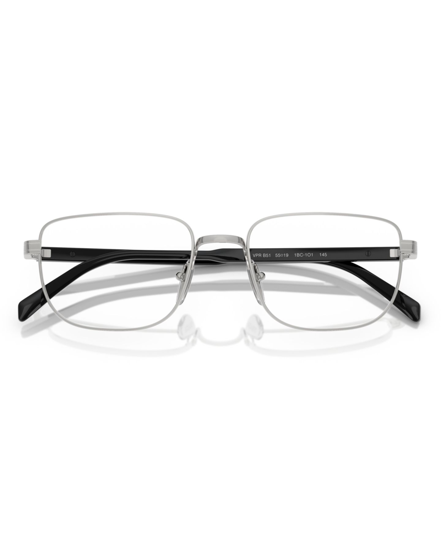 Мужские очки Prada Man Rectangle Metal PR B51V Eyeglasses, цвет: Серебряный — фото 5