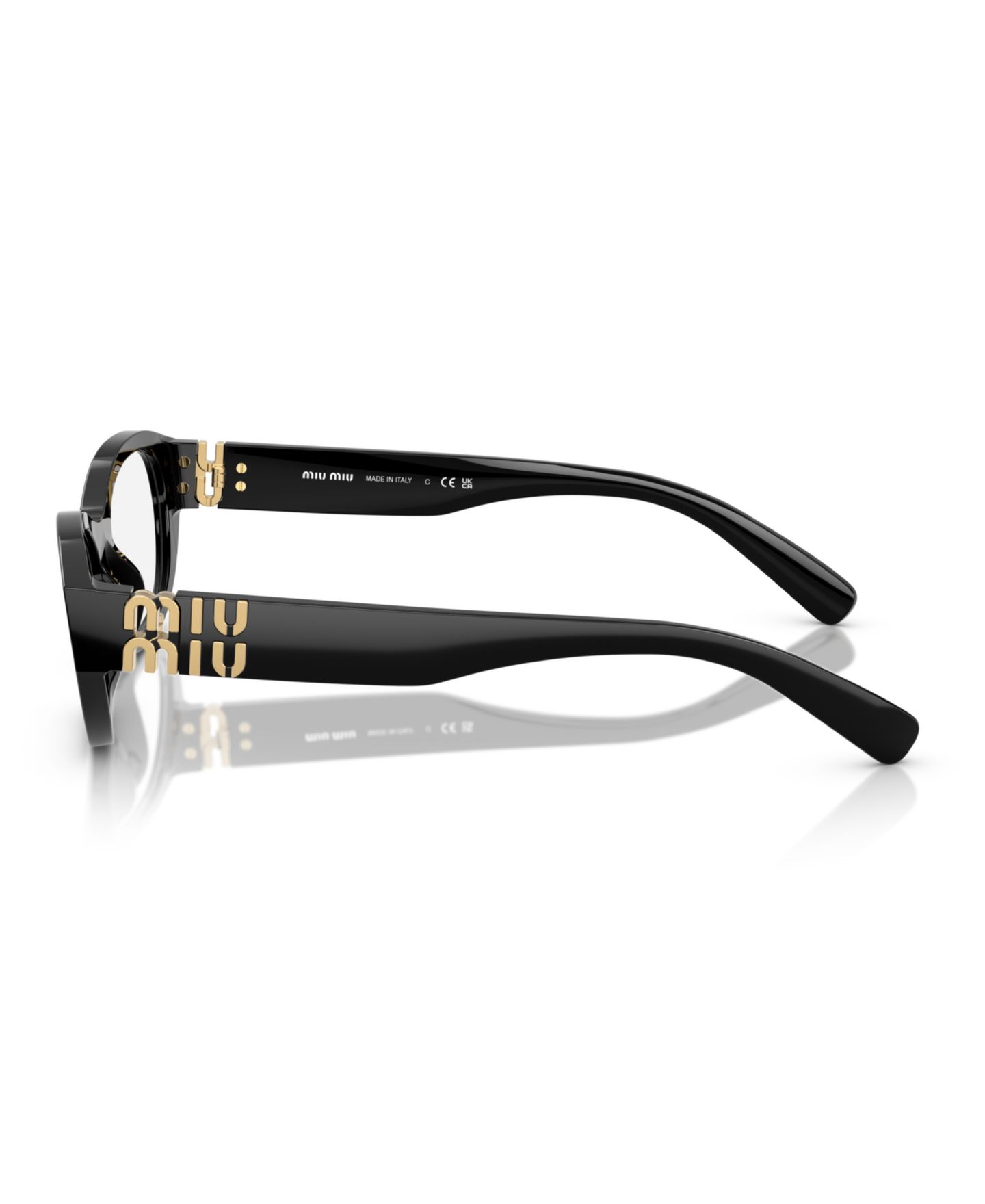 Женские очки MIU MIU Woman Irregular Plastic MU 03WVF Eyeglasses, цвет: Чёрный — фото 5