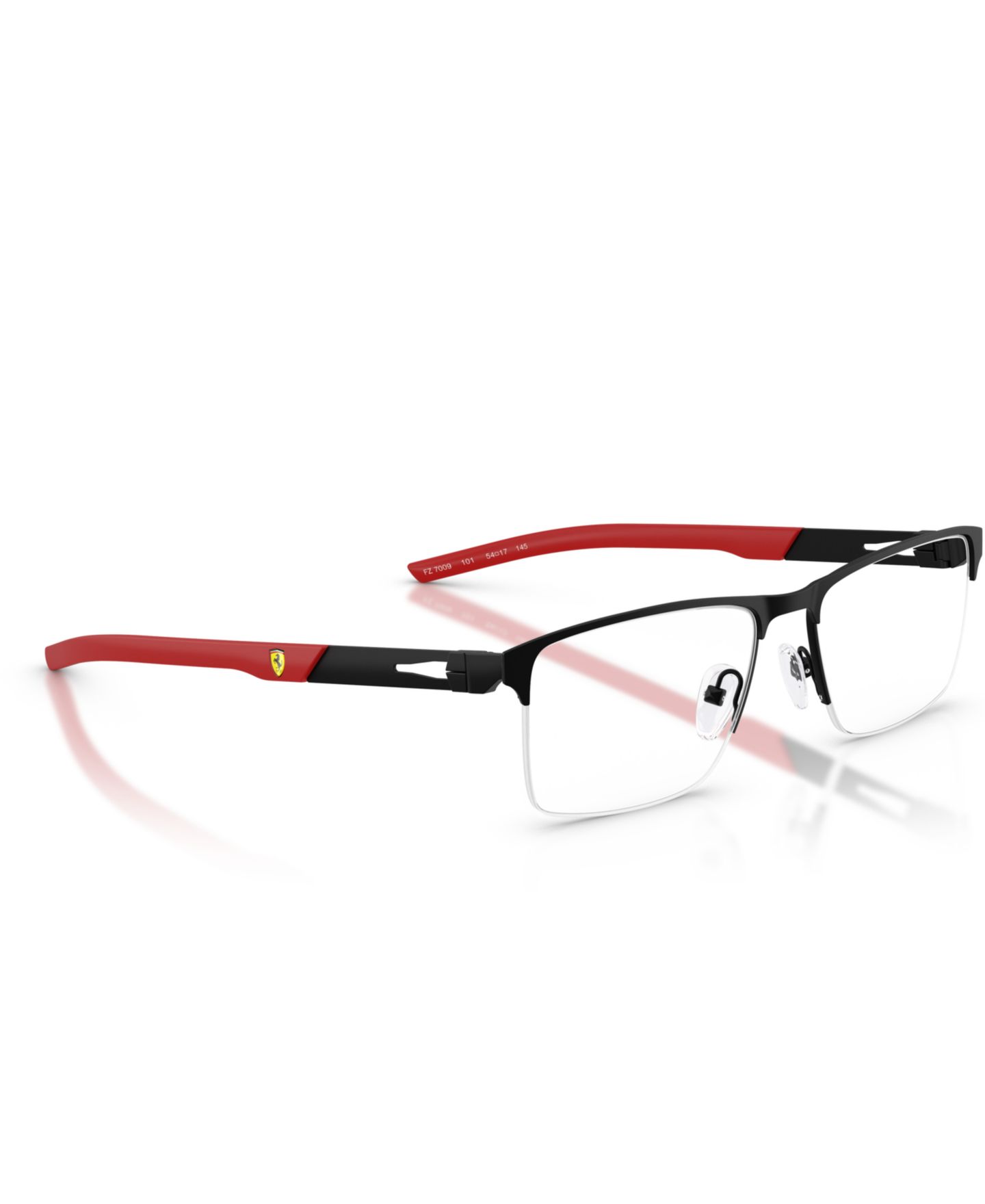 Мужские очки Scuderia Ferrari Man Rectangle Metal FZ7009 Eyeglasses, цвет: Матовый чёрный — фото 6