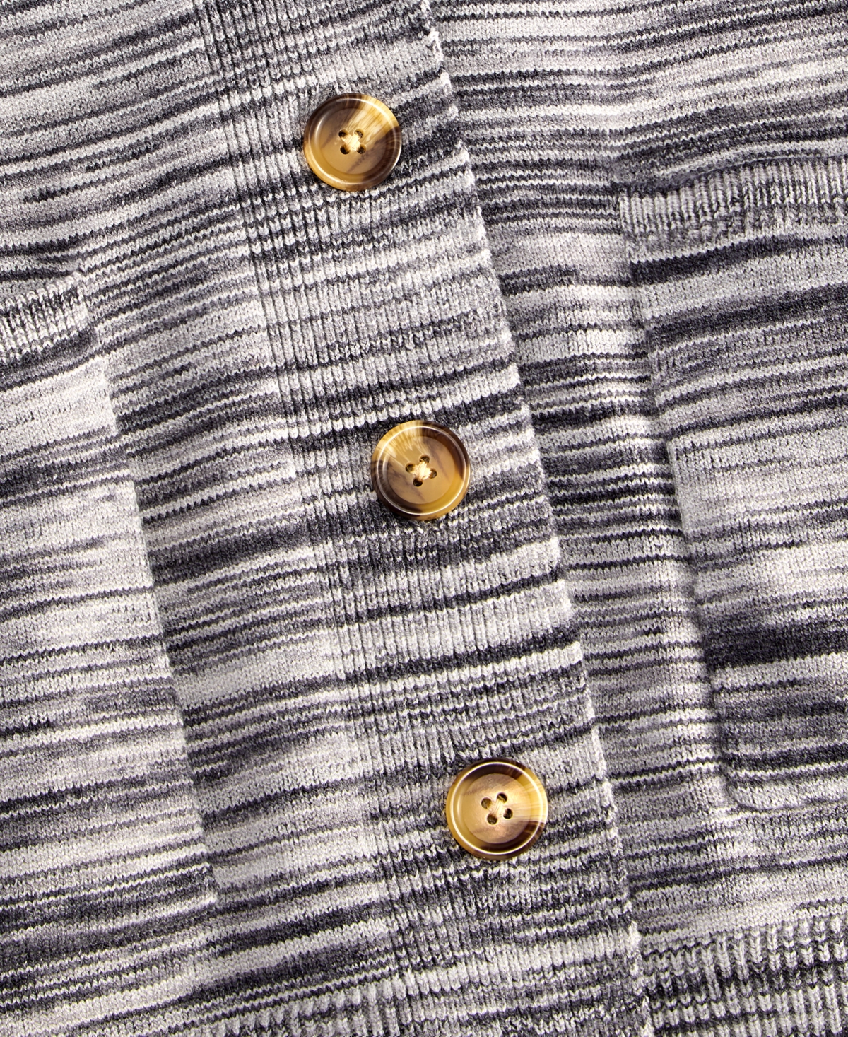 State Of Day Women's Multicolored Rib-knit Cardigan, Macy's Exclusive In Gray