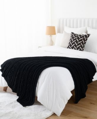 Lifestyle Cable Knit Chenille Throw, 51" x 67"